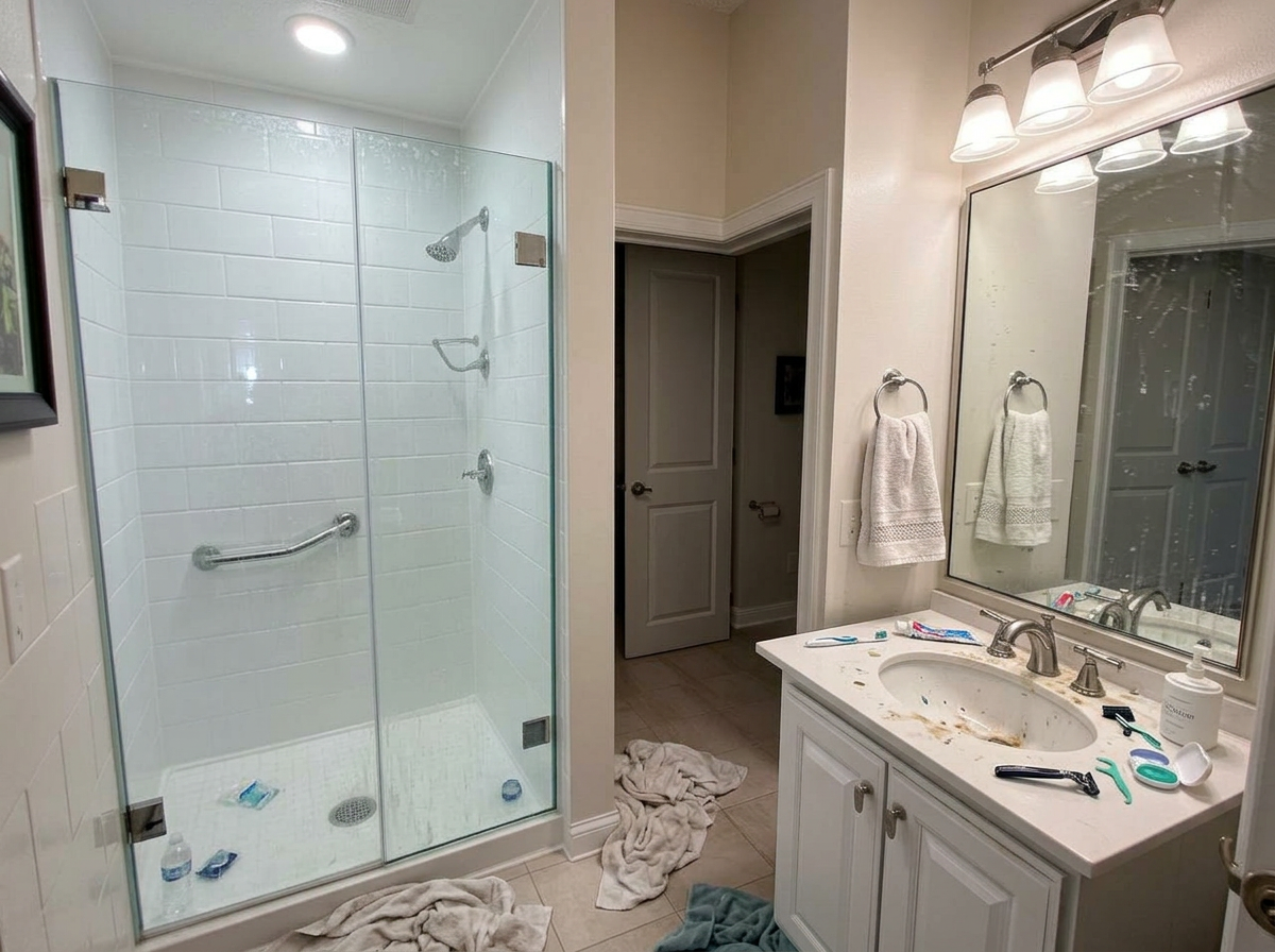 Frisco master bathroom deep clean — before