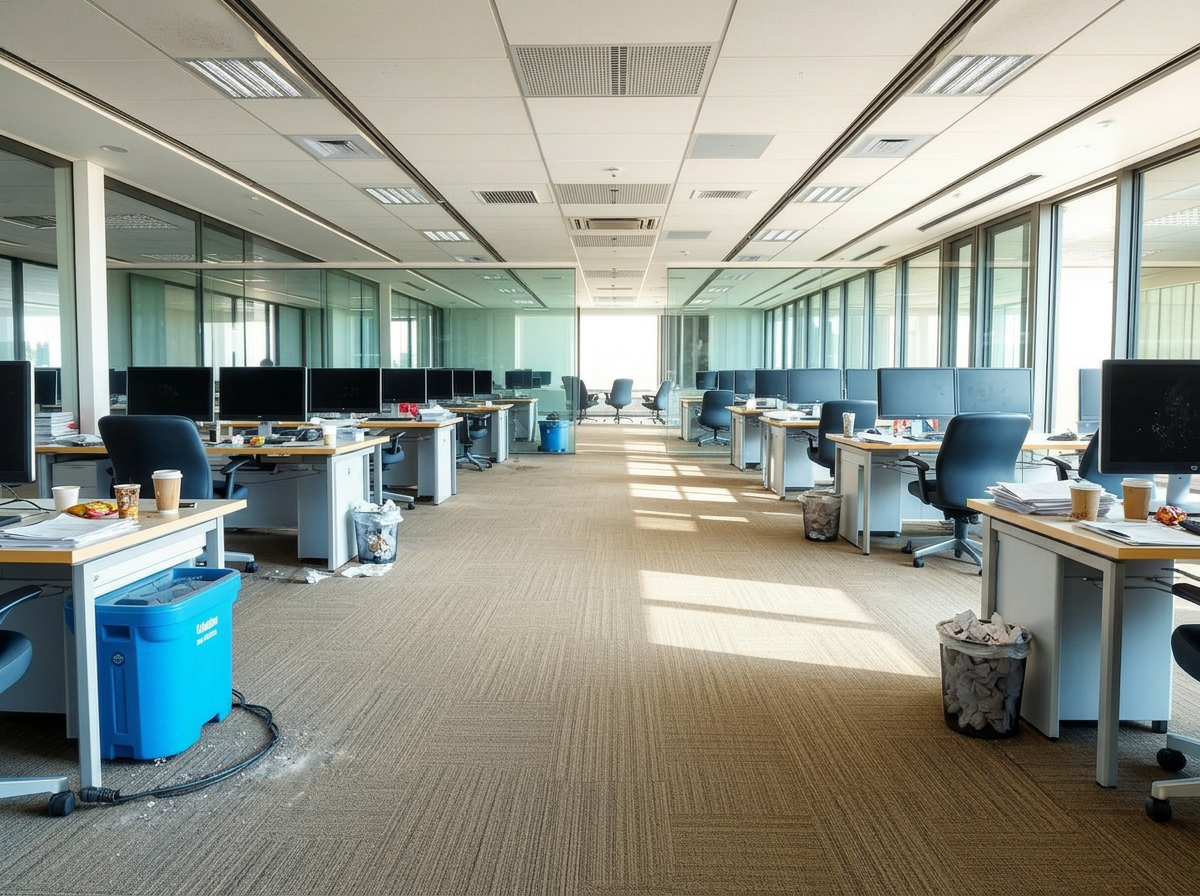 The Colony open-plan office nightly clean — before